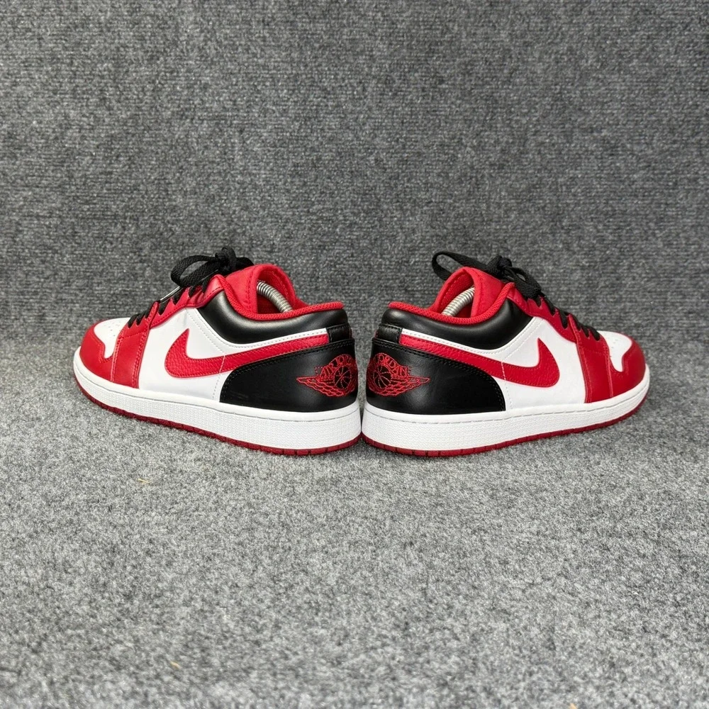 Jordan 1 Low Shoes Men's 10 Bulls Red White Black Athletic Hooping Sneakers